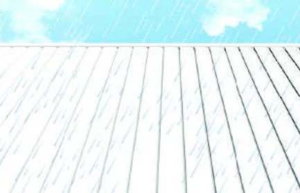 Pergola louvres demonstrating rain protection