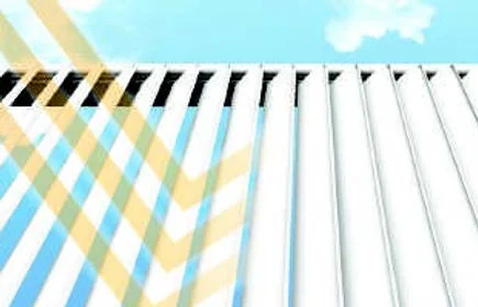 Pergola louvres demonstrating UV ray protection