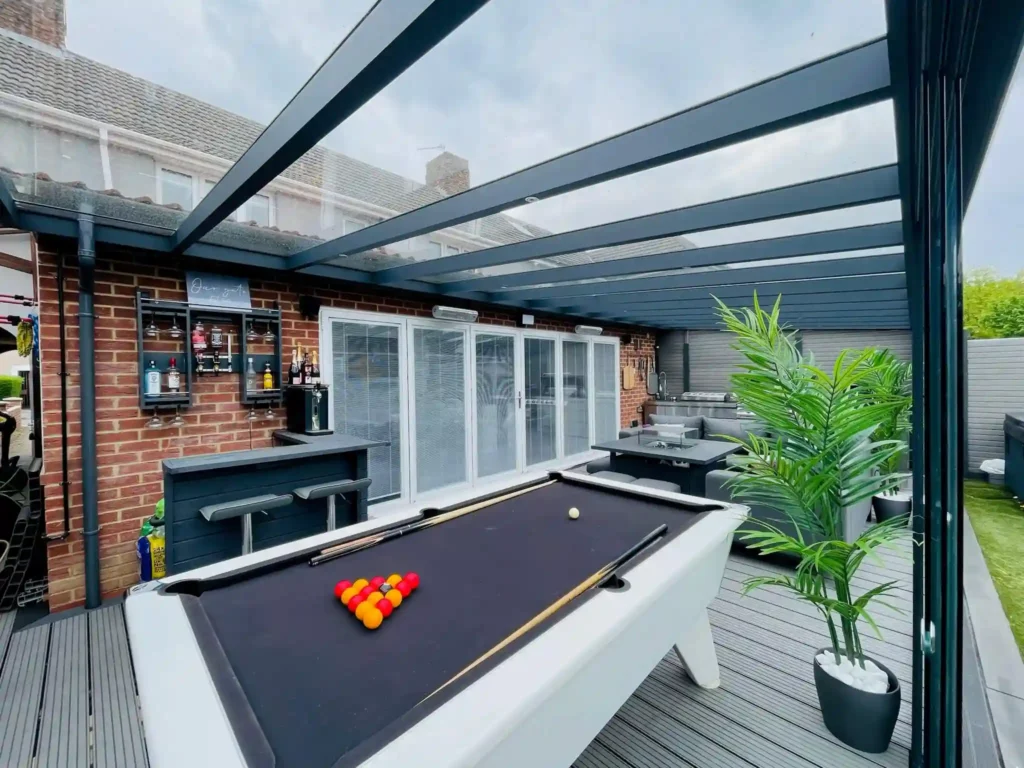 Trendline veranda with pitched roof