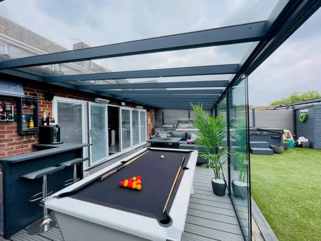 Trendline veranda with pitched roof